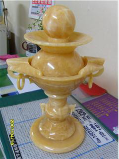 Hiina xingyan Mihuang Stone Feng Shui Ball purskkaevu skulptuur